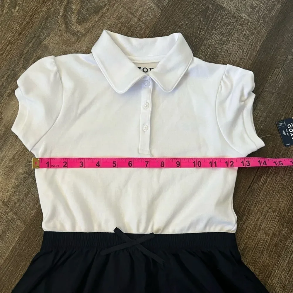 IZOD Girls Short Sleeve Cap Midi Shirt Dress-Size 7